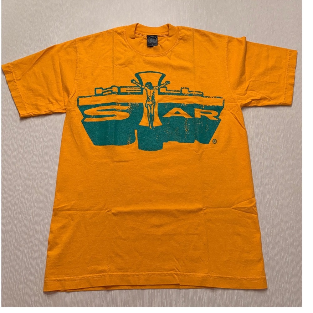 Hellstar Path to Paradise Graphic T-Shirt Orange Teal Mens Small Streetwear